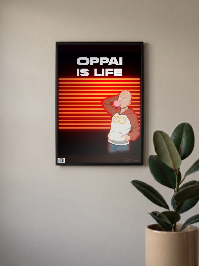 Oppai is Life One Punch Man Poster