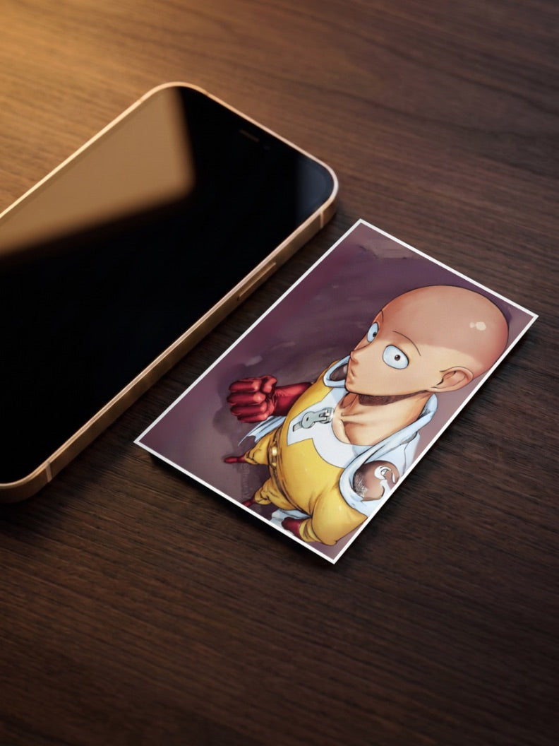 Saitama Bald Portrait Art Anime Poster