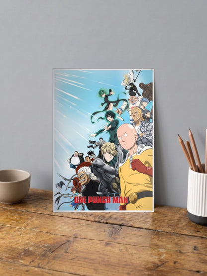 One Punch Man Cast Group Anime Poster