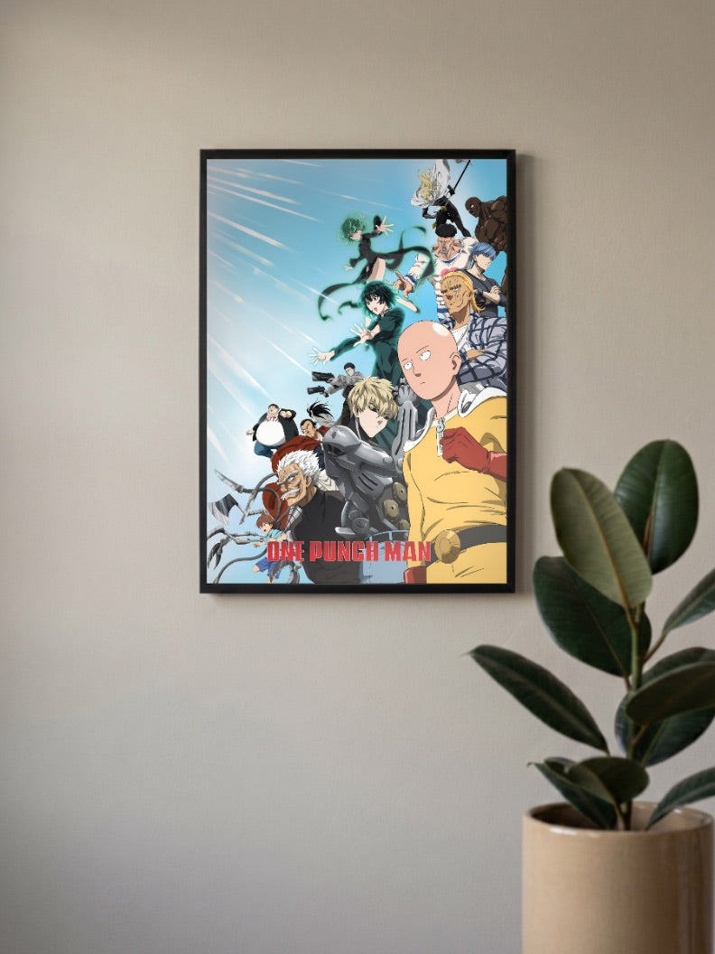 One Punch Man Cast Group Anime Poster