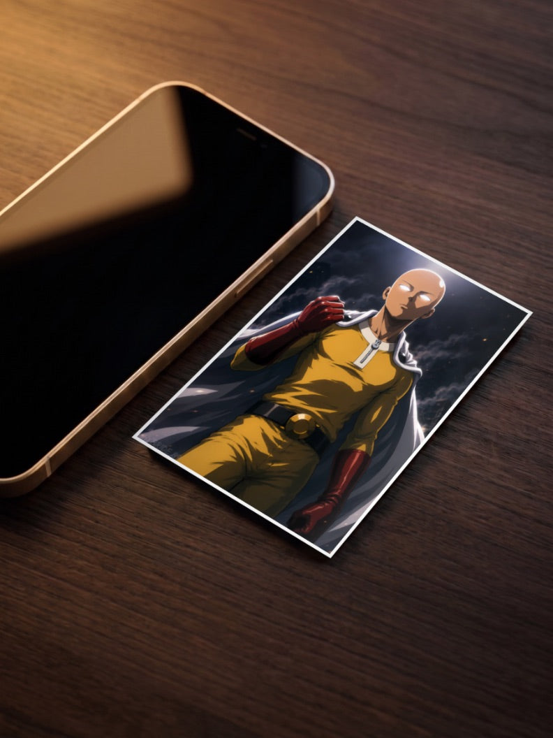 Saitama Full Body Portrait Anime Poster