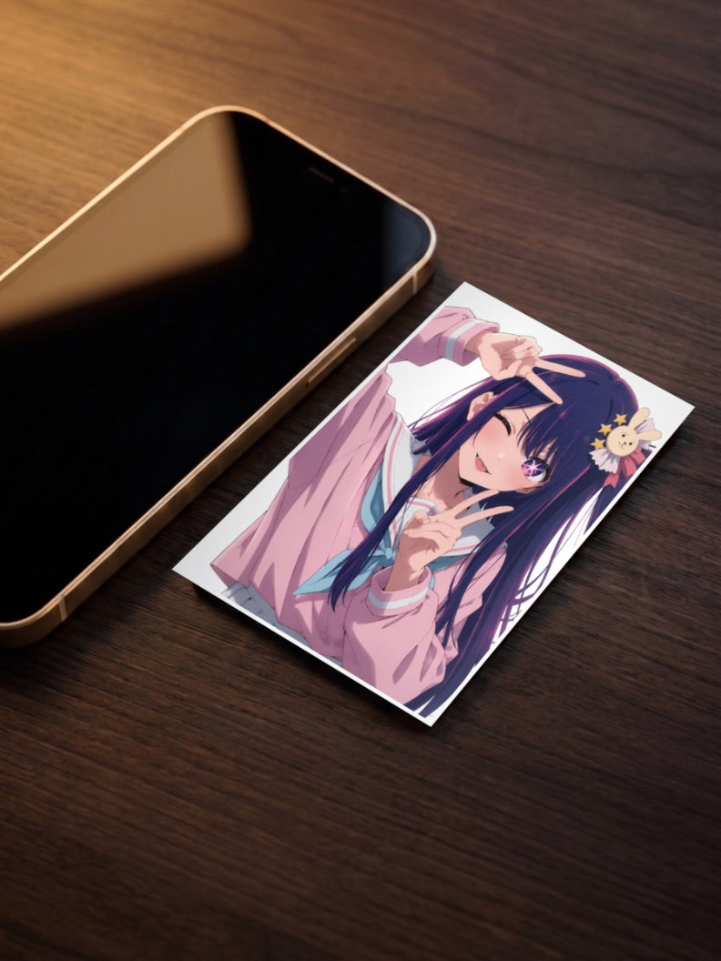 Oshi No Ko Peace Sign Art Anime Poster