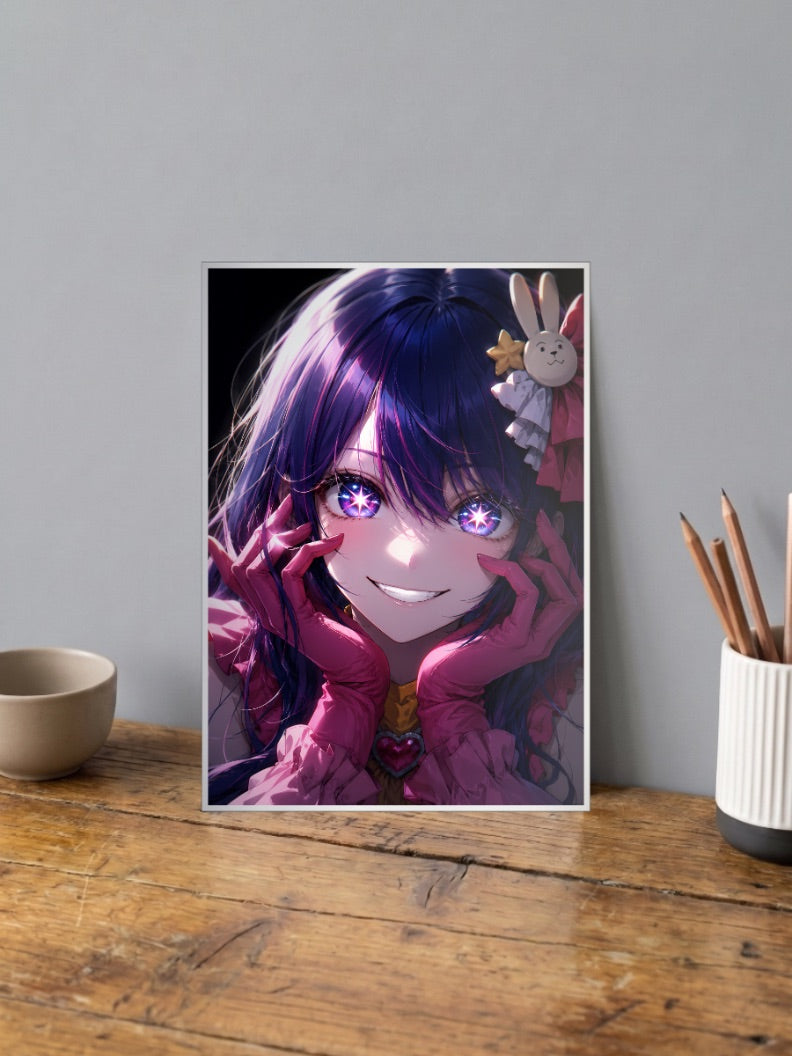 Oshi No Ko Close Up Smirk Anime Poster
