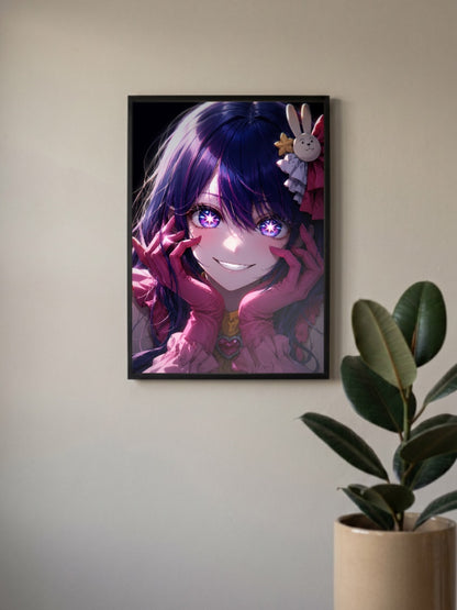Oshi No Ko Close Up Smirk Anime Poster