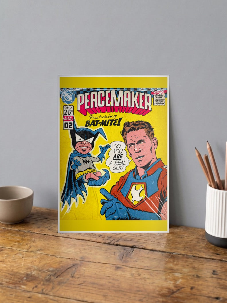Peacemaker Bat Mite Cover DC Poster