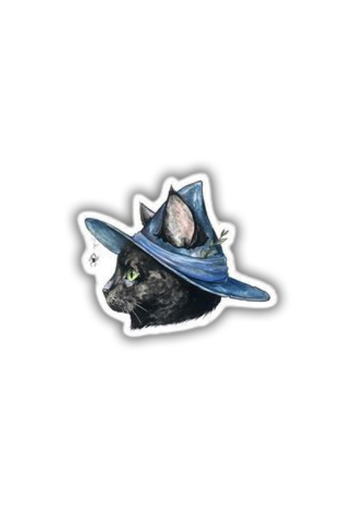 Cat with Witch Hat Sticker