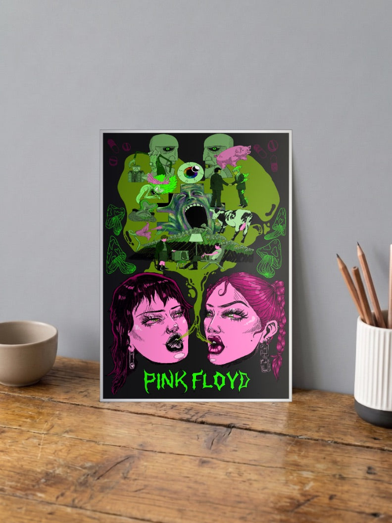 Pink Floyd Psychedelic Art Bands Poster