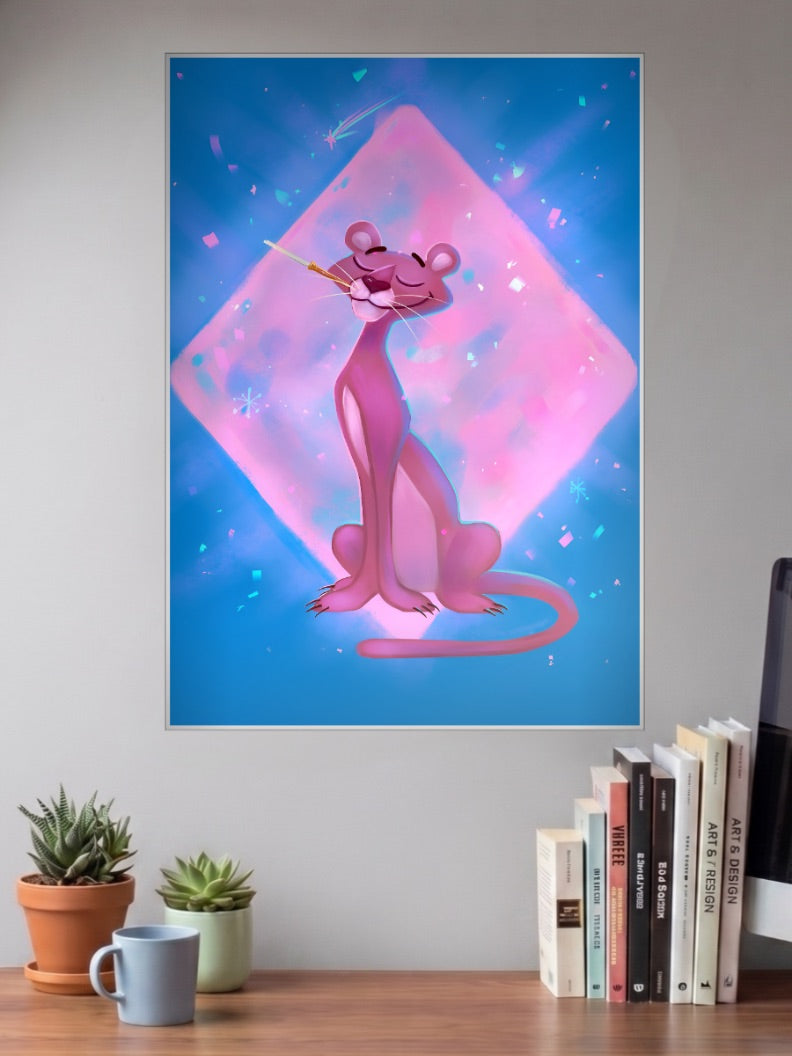 Pink Panther Diamond Art Cartoon Poster