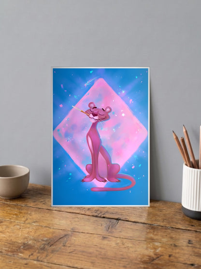 Pink Panther Diamond Art Cartoon Poster