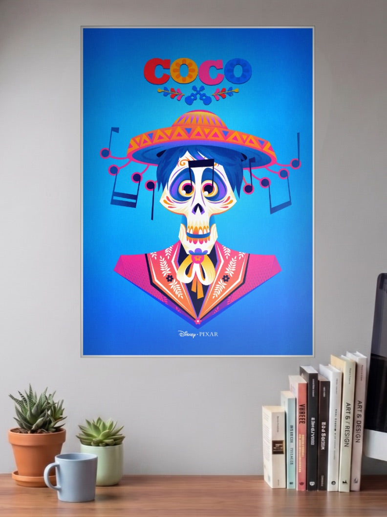 Coco Skull Portrait Cartoon Poster