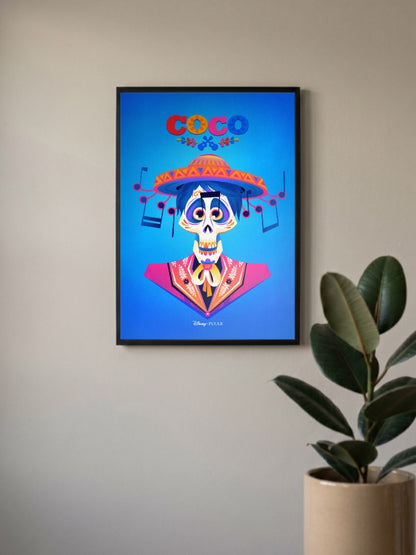 Coco Skull Portrait Cartoon Poster