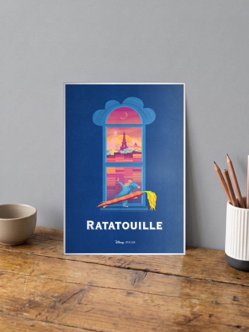 Ratatouille Paris Window Cartoon Poster
