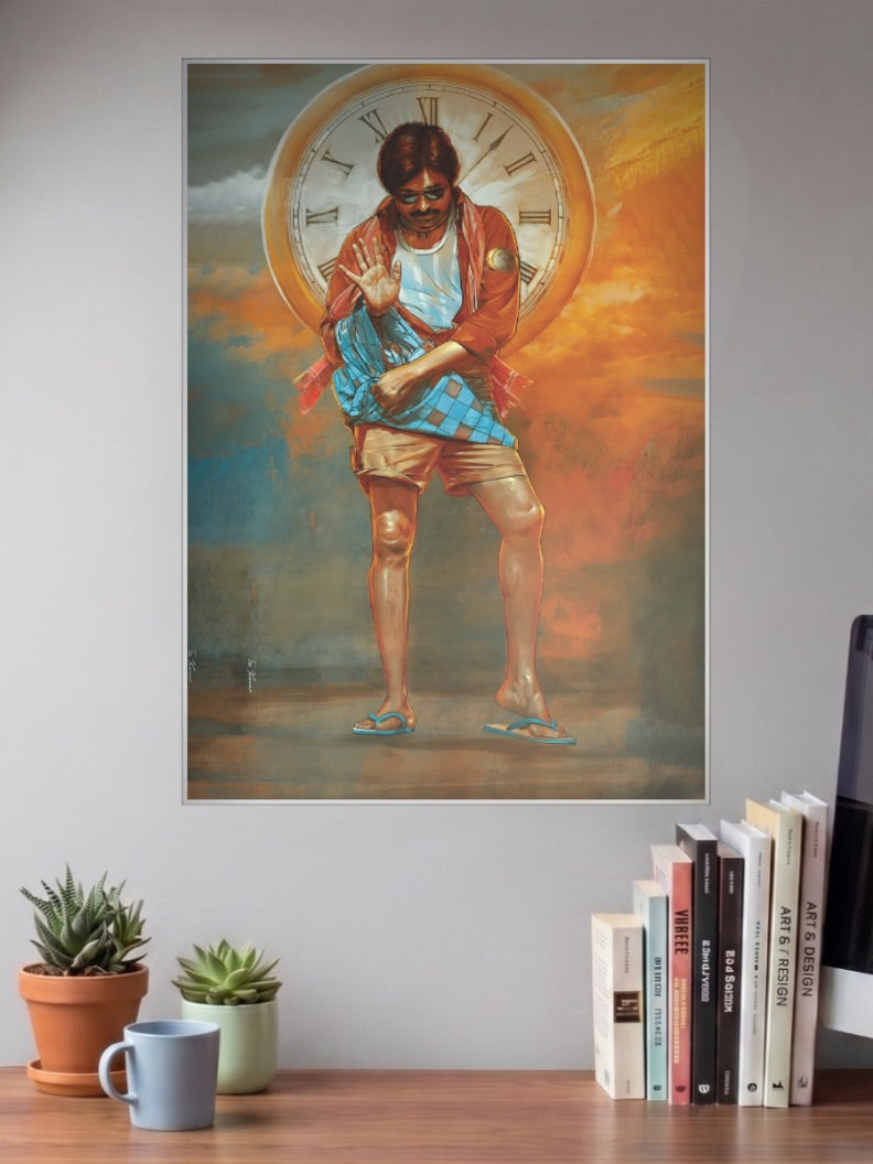 Pawan Kalyan Clock Scene Tollywood Movie Poster