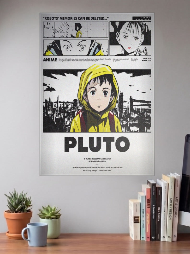 Pluto Gesicht Manga Anime Poster