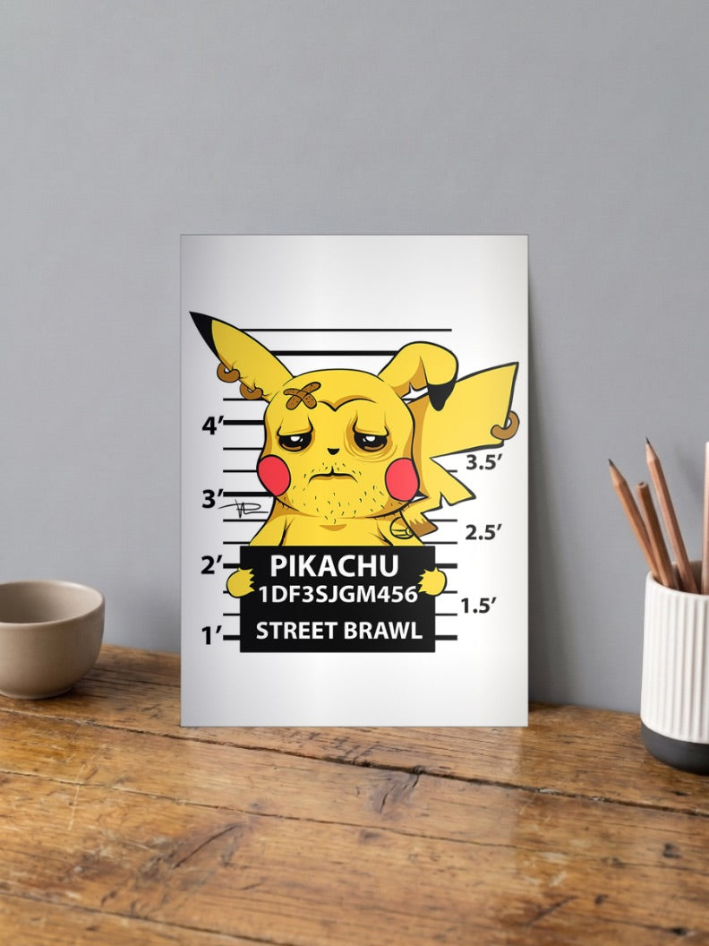 Pikachu Street Brawl Mugshot Anime Poster