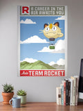 Meowth Team Rocket Balloon Anime Poster