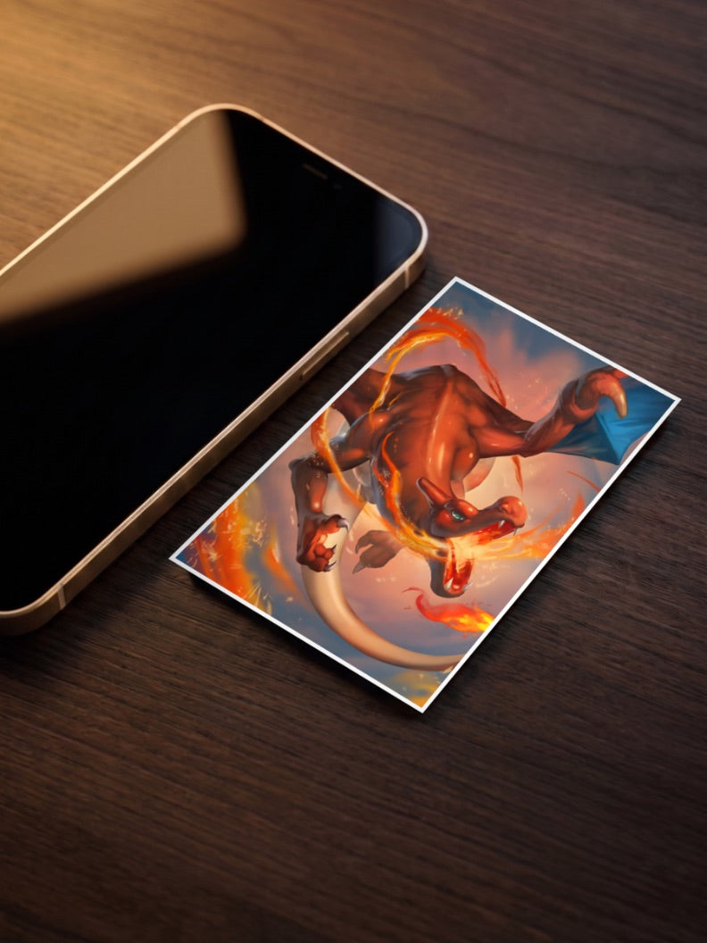 Charizard Dynamic Flight Anime Poster