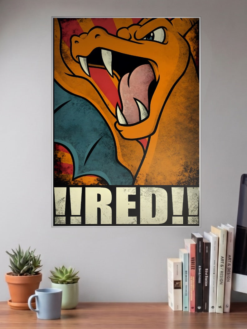 Charizard Red Rally Art Anime Poster