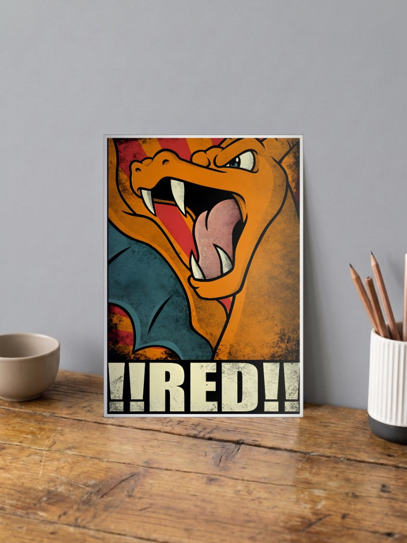 Charizard Red Rally Art Anime Poster