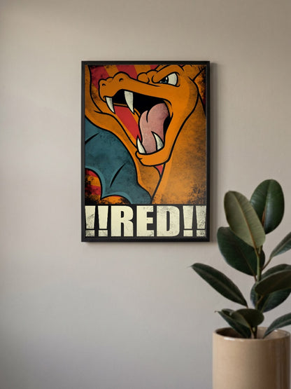 Charizard Red Rally Art Anime Poster