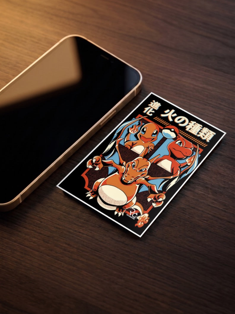 Charizard Evolution Pop Art Anime Poster