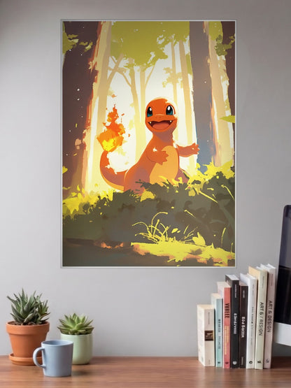 Charmander Forest Scene Anime Poster