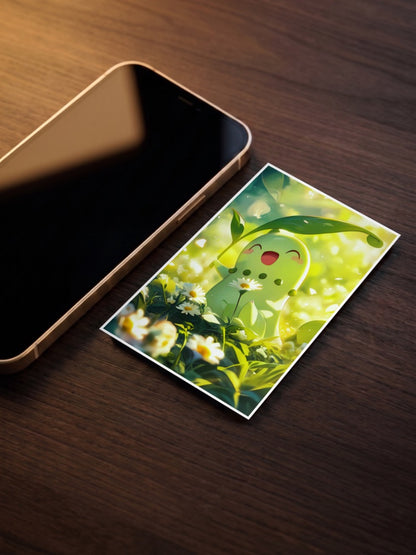 Chikorita Flower Field Anime Poster