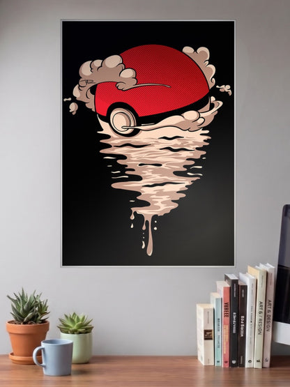 Pokeball Melting Ink Art Anime Poster