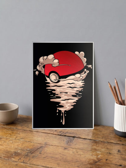 Pokeball Melting Ink Art Anime Poster