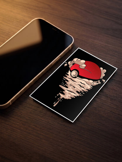 Pokeball Melting Ink Art Anime Poster