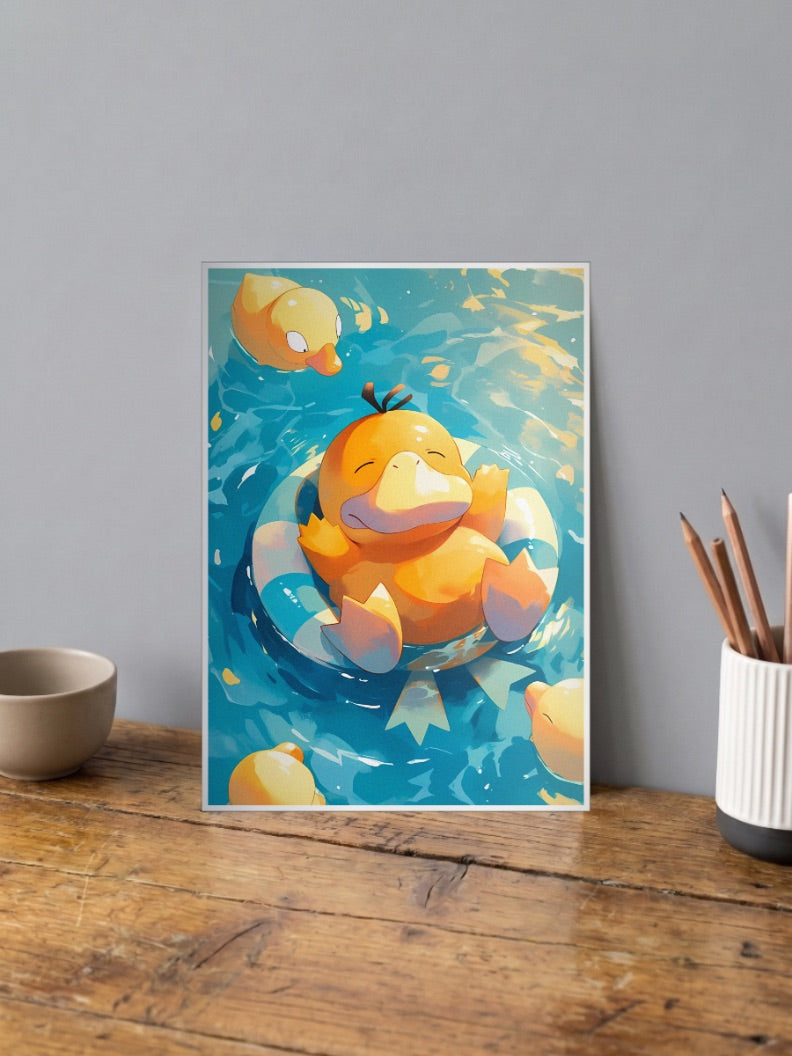 Psyduck Pool Float Anime Poster