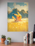 Pikachu Golden Field Anime Poster