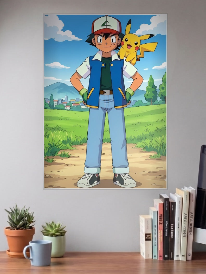 Ash And Pikachu Classic Anime Poster