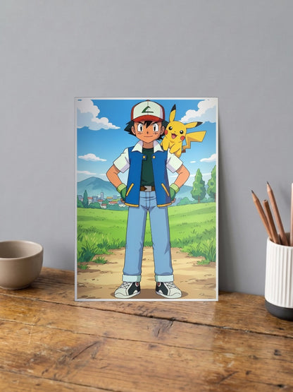Ash And Pikachu Classic Anime Poster