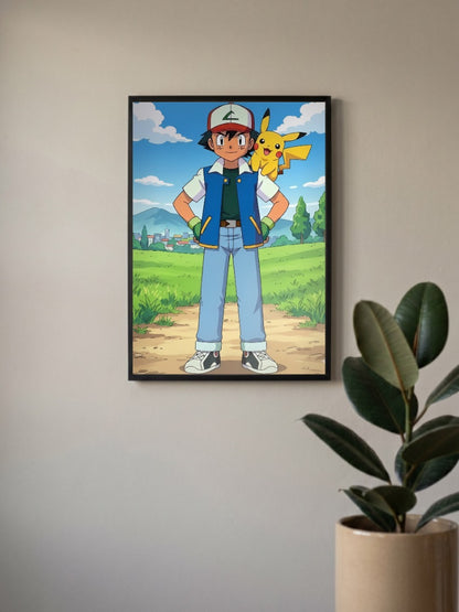 Ash And Pikachu Classic Anime Poster