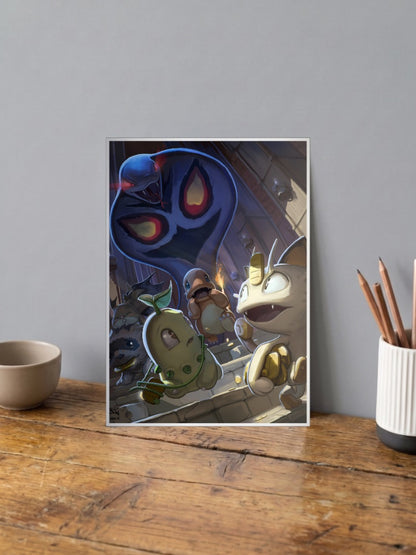 Pokemon Group Sneaking Anime Poster