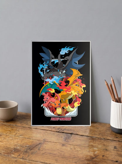 Charizard Mega Family Art Anime Poster