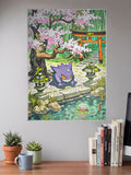 Gengar Cherry Blossom Anime Poster