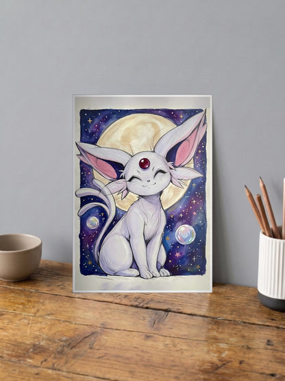 Espeon Crescent Moon Anime Poster