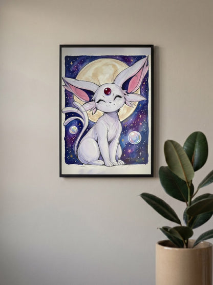 Espeon Crescent Moon Anime Poster