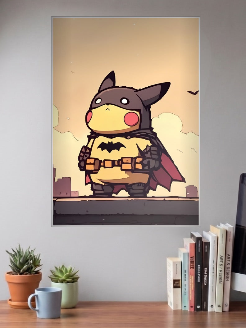 Pikachu Batman Costume Anime Poster