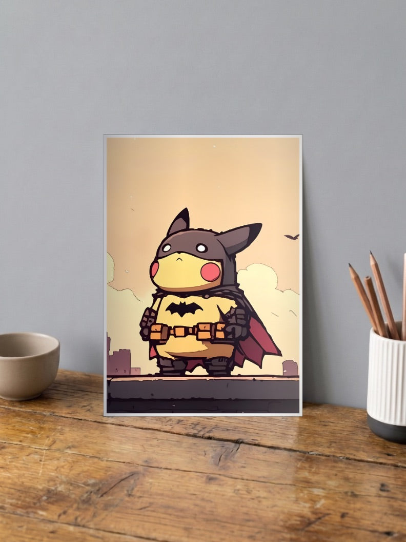 Pikachu Batman Costume Anime Poster