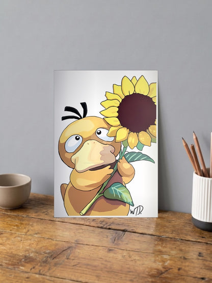 Psyduck Sunflower Anime Poster
