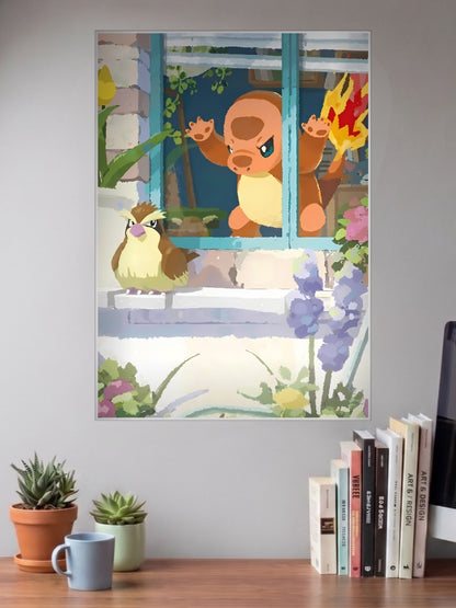 Charmander Window Wave Anime Poster