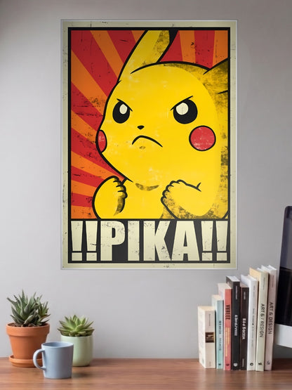 Pikachu Pika Propaganda Anime Poster