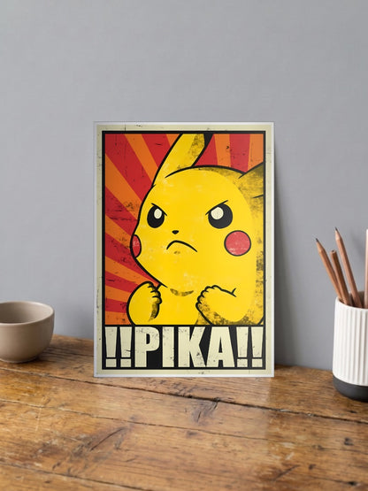 Pikachu Pika Propaganda Anime Poster