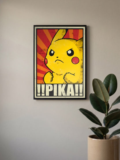 Pikachu Pika Propaganda Anime Poster