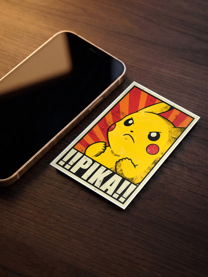 Pikachu Pika Propaganda Anime Poster