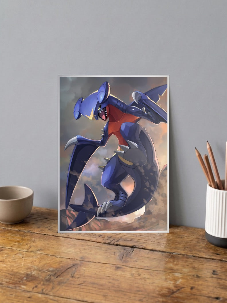 Garchomp Action Pose Anime Poster