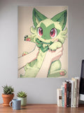 Sprigatito Held Gently Anime Poster